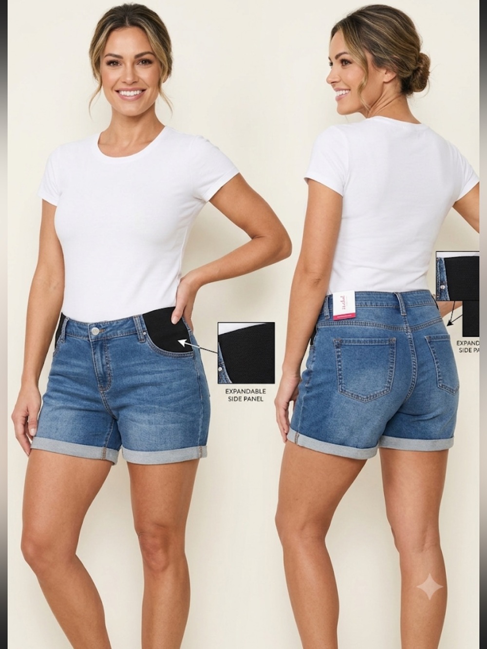 Ingrid & Isabel Blue Denim Maternity Jean Shorts